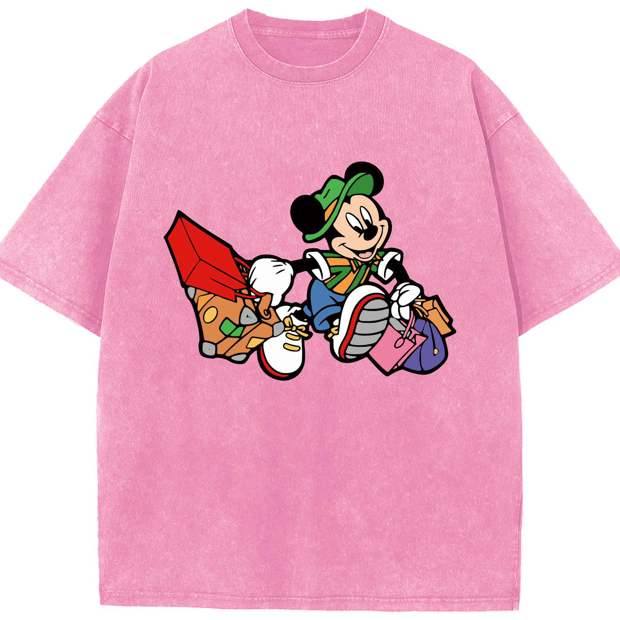 （画像用） ミッキーマウス Mickey Mouse 綿100% ヴィンテージ風 半袖Tシャツ（フロントプリント）
